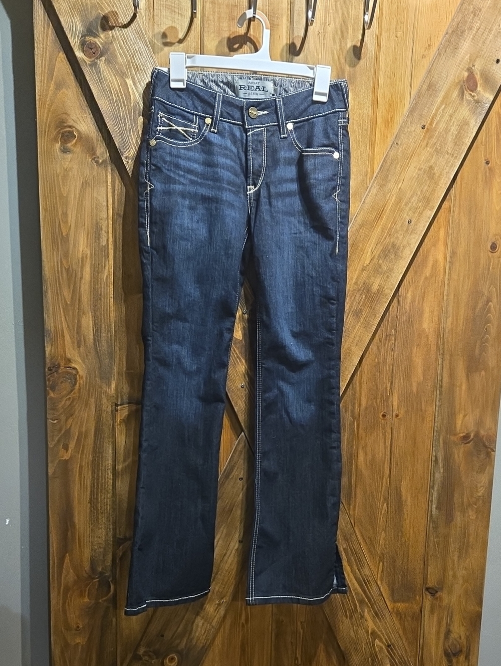 Ariat Dark Blue Boot Cut Jeans with Contrast Stitching